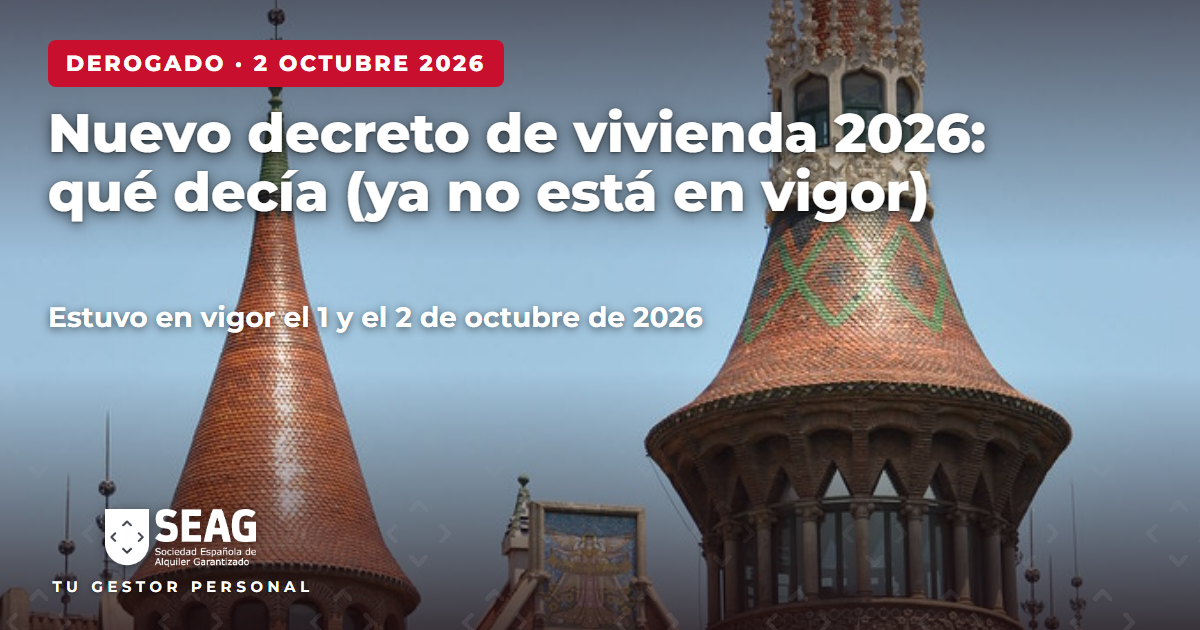 Nuevo decreto de vivienda 2026: qué decía sobre el alquiler (derogado el 2 de octubre)